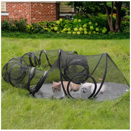 Outdoor Cat Enclosures, Portable Cat Tent for Outside Enclosure for Indoor Cats, Catio Outdoor Cat Enclosure for Kitty and Small Animals, Cat Playpen with Tunnel, Storage Bag