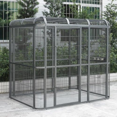 SENY Heavy Duty Walk-in Bird Aviary Cage, Metal, Expandable, 79x86x62 Inches, for Parrots, Macaws, Cockatoos, Reptiles, Dogs (Wire Size: 0.20", 86" L x 62" W x 79" H) - size: 86.0"L x 62.0"W x 79.0"H