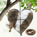 Handmade Alpaca Fiber Bird Nesting Heart–Refillable Natural Nesting Material Holder for Wild Birds,Hummingbirds&Chickadees,Winter Shelter&Garden Decoration,Spring and Summer Fowl Gifts for Bird Lovers