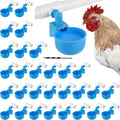 LemonRoad 30 Set Automatic Chicken Waterer Cups with 1/2" PVC Tee Fitting Chicken Drinking Bowl, Poultry Drinker Mounting Hole Opener,Water Dispenser Feeder for Duck, Goose, Turkey, Pigeon(Blue Black) - color: Blue Black