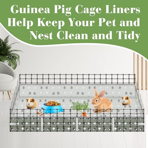 Guinea Pig Cage Liner 47''L x 24''W, Waterproof Cage Liner for Small Animals Guinea Pig Habitat Pad Washable Base for Rabbit Animals