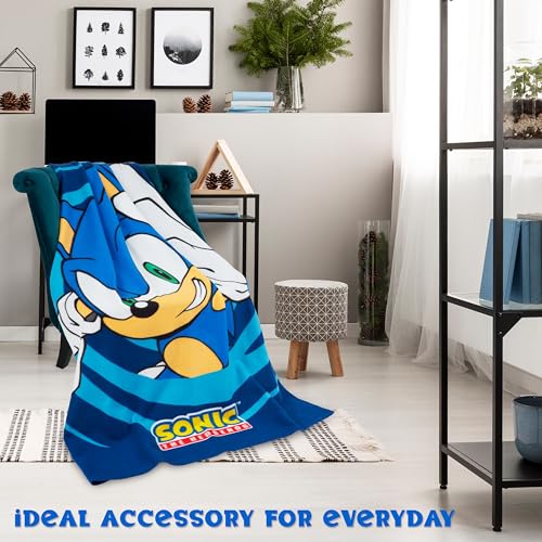Get trend Sonic The Hedgehog Throw Blanket for Kids, 39x59 in, Soft Warm Vibrant Fleece Throw for Couch, Bed, Cozy Travel Blanket, Gamer Gifts for Boys