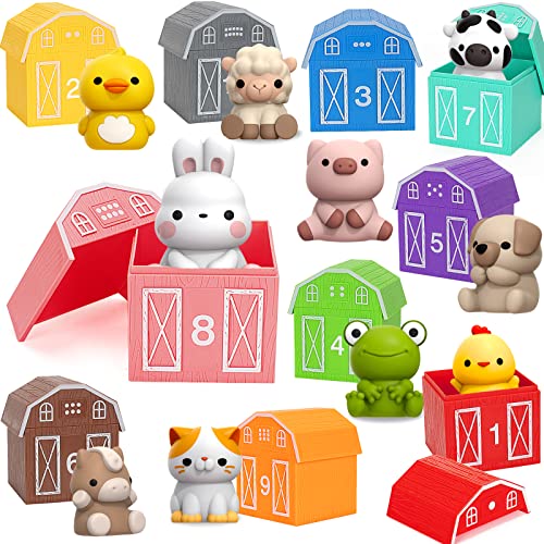 Learning Toys for 1,2,3 Year Old Toddlers, 20Pcs Farm Animals Toys Montessori Counting, Matching & Sorting Fine Motor Games, Christmas Birthday Easter Gift for Baby Boys Girls Age 12-18 Months - style: FARM