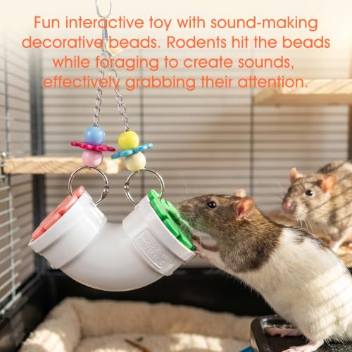 Rat Enrichment Foraging Toy Wide Opening for More Treats | Slow Feeder Hanging Fancy Cage Puzzle Toy for Rats Mice Birds Inspires Foraging Instincts to Relieve Boredom and Keep Healthy