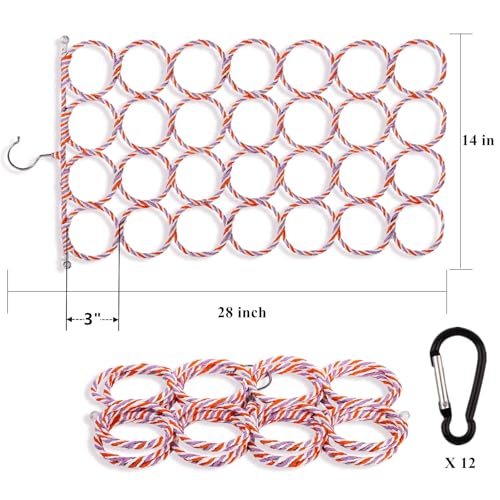 Yopay 4 Pack Parrot Bird Swing Hanging Toys, Rat Climbing Ladder Rope Perch, Net Toy for Cage, Mouse, Mice, Parakeets Cockatiels Conures Lovebirds, Multiple Purpose Scarf Hanger