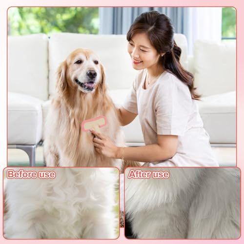 2Pcs Rabbit Brush Soft Bunny Grooming, Soft Silicone Small Animal Massage Comb, Practical Brush Bunny Grooming Kit Supplies Suitable for Cats Puppies & Other Pets - color: 2pc/pink