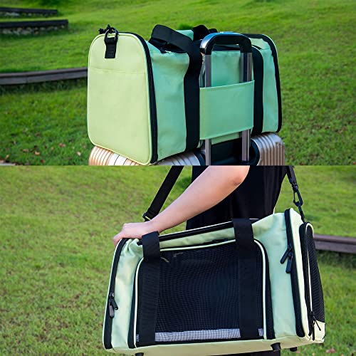 Soft Sided Carrier for Small Medium Cats Dogs,TSA Airline Approved Collapsible Travel Pet Carrier Medium Green - color: Green, size: Medium