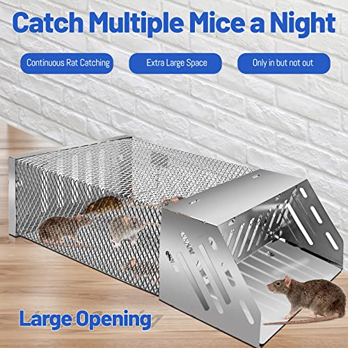 Humane Rat Trap, Automatic Cycle Mouse Trap, No Kill Live Mouse Catch, Mice Trap Cage for Indoor and Outdoor Small Animal - Mouse Voles Hamsters Live Cage Catch and Release (Rat Trap B) - style: Rat Trap B