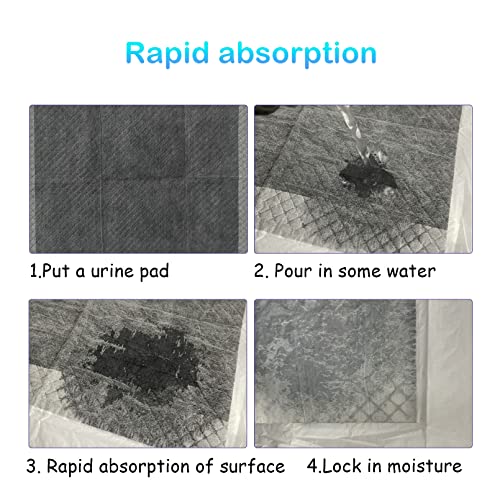 Disposable Rabbit Pee Pads,50PCS 17"x22" Pet Pees Pad,Cage Black Carbon Liner,Super Absorbent Leak Proof Cushion Reduce Odor Bunny Training Accessories for Kitten Puppy Hamster Hedgehog(Gray) - size: 【22.0 x 17.0 in】