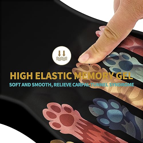 Hokafenle Ergonomic Mouse Pad Wrist Support with Massage Design, Wrist Rest Pain Relief Mousepad with Memory Foam&Non-Slip PU Base, Mouse Pads for Wireless Mouse & Desk (12x8 inch,Paw) - color: HK023-Paw