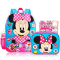 Disney Minnie Mouse Backpack with Lunchbox Set for Girls Bundle + More | 16in Large Durable Minnie Bookbag w/ Insulated Lunch Box Plus Water Bottle, Stickers, More - Minnie Mouse School Supplies