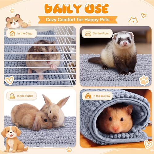 2 Pack Guinea Pig Cage Liner Washable Fleece Pee Pad, Dark Gray Indoor Dog Mat, Absorbent Training Bedding for Small Animal Puppy Bunny Hamster Chinchilla Ferret(17 x 24 Inches) - size: 17 x 24 Inches
