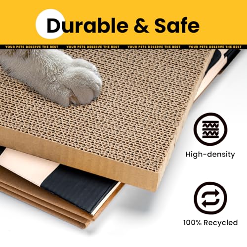 Conlun Large Cat House Scratching Pad Indoor Cave <18 lbs | 2-in-1 cozy cave, heavy-duty recycled cardboard | traps messy crumbs, quick setup | ideal for cats up to 18 lbs - size: Large - 1 Pack
