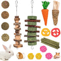 Grddaef 20 PCS Bunny Chew Toys for Teeth, Natural Rabbit Toys Apple Wood Grass Timothy Sticks Chew and Treat for Guinea Pigs Hamster Chinchillas - color: 20 Pcs