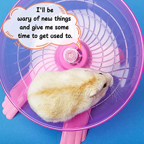 Nanaborn Hamster Wheel Silent for Cage Hermit Crab Tank Accessories (Pink) | 7 Inch, Small, Plastic - color: Pink