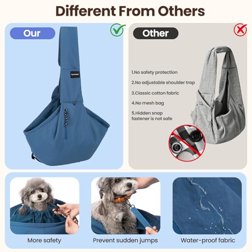 Dog Sling Carrier for Small Dogs & Cats,Pet Carrier Sling Bag with Adjustable Straps,Comfortable & Secure Travel Crossbody Bag for Puppies Up to 19lb,Airline Approved pet Carrier (Royal Blue) - color: Royal Blue