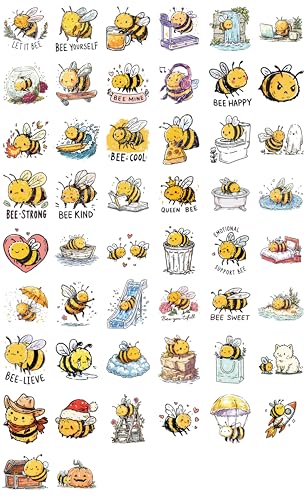 100 PCS Bee Stickers Pack – Waterproof Vinyl Decals for Water Bottles, Laptops, Phones, Notebook, Cars – Cool Vibrant Graphics for Bee Enthusiast - color: Bee
