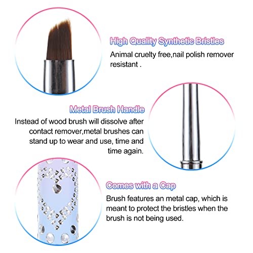 Nail Art Clean Up Brushes,Nail Brushes for Cleaning Polish Mistakes on the Cuticles, Acetone Resistant Nail Brush, Fingernail Cleaning Brushes for Nail Art and Designs (2 Pcs Round&Angled) | Clean Up Brushes with Round and Angled Tips for Polish Mistakes,