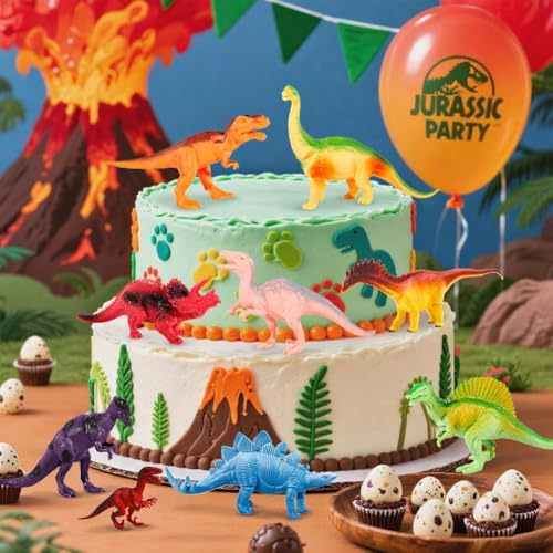 Kimicare Kids Dinosaur Figures Toys, 18 Pcs Plastic Dinosaur Toys for Kids 3-5, STEM Educational Realistic Dinosaurs Figurine Playset for Toddlers, 5 to 7 Inch Dino Toy Birthday Gifts Boys Girls - style: Dinosaur Toys