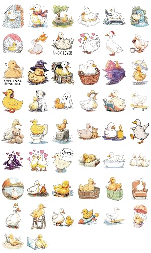 100 PCS Duck Stickers Pack – Waterproof Duck Decals for Water Bottles, Laptops, Phones, Notebook, Cars – Cool Vibrant Graphics for Duck Enthusiast - color: Duck