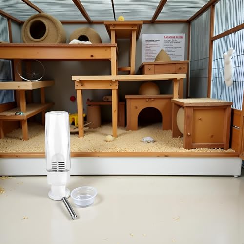 80 ml- No Drip Water Dispenser for Small Animals - Transparent Hanging Bottle for Rabbits, Guinea Pigs, Hamsters, Mice, and Ferrets - Leak Proof with Filter, Water Bottles