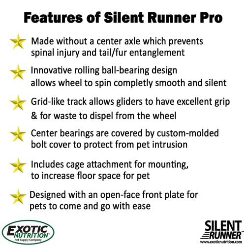 Silent Runner Pro | Sugar Glider Exercise Wheel (Blue with Attachment) - color: Blue with Attachment