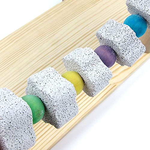 YOU+ Chinchilla Cage Accessories, Wood Platform with Chew Toys Lava Ledge Blocks for Mouse Chinchilla Rat Gerbil Dwarf Hamster