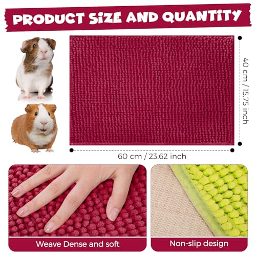 Barydat 8 Pcs Guinea Pig Cage Liner 24x16'' Washable Rabbit Fleece Mat Reusable Training Bedding Pee Sleeping Pad for Animal Hamster Chinchilla(Champagne, Lake Blue, Dark Purple, Grass Green) - color: Champagne, Lake Blue, Dark Purple, Grass Green, size: