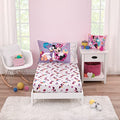 NoJo Disney Minnie Mouse Let's Party Pink, Lavender, and White Balloons, Cupcakes, and Confetti 2 Piece Toddler Sheet Set - Fitted Bottom Sheet and Reversible Pillowcase - color: Minnie Mouse Let's Party Pink