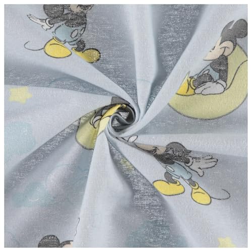 Disney Baby 4-Pack Receiving Blankets — 100% Cotton Flannel, 28" x 28" — Available in Mickey, Minnie, Pooh, Stitch or Angel — Soft Swaddle, Burp & Stroller Blankets — Gift-Ready with Ribbon Bow - color: Mickey Mouse Sleepy Sky