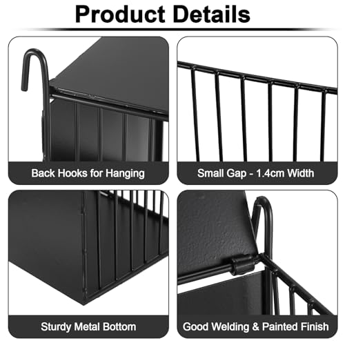 Metal Hay Rack for Rabbits, Rabbit Hay Feeder with Tops-Square Bunny Feeder | Metal Frame Hanging Hay Rack-Hay Holder with Built-in Hooks, Feeding Supply for Guinea Pigs, Chinchillas, Rabbits - size: 6.7x4.7x6.9