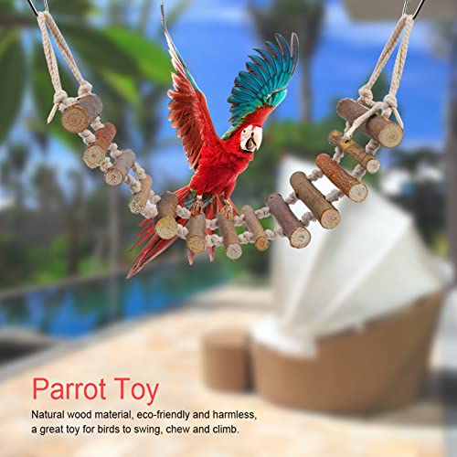 Naturals Rope Wooden Ladder Bird Swing for Parrots & Hamsters