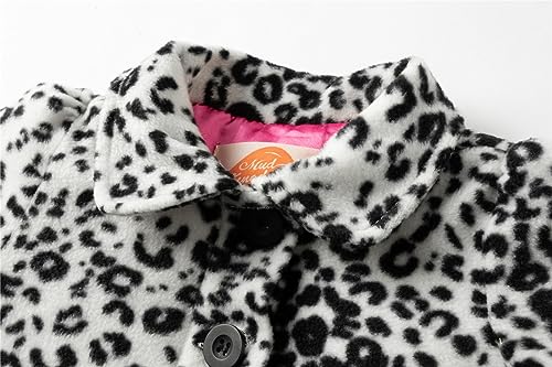 Mud Kingdom Little Girl Fleece Jacket Coat - color: White Leopard, size: 5