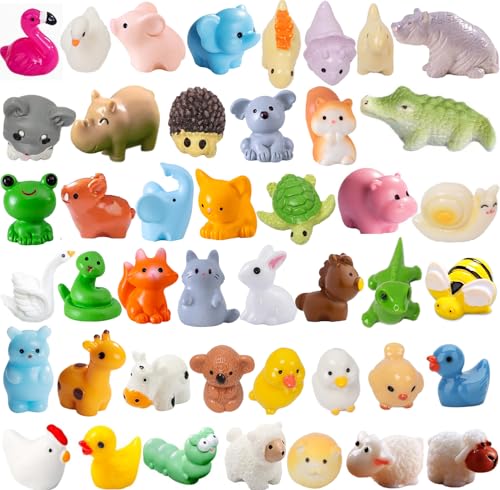 45pcs Mini Resin Animal Styles Tiny Resin Animals Décor | Mini Resin Tiny Animal for Micro Favors Garden Landscape Accessories Crafts Decor