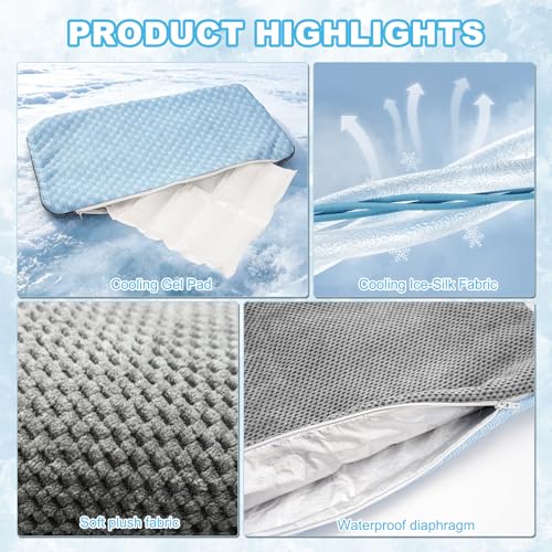 Cooling Dog Mat, 23"x34" Self-Cooling Dog Pad, Cooling Pad for Large Dogs, Refrigerable Long-Lasting Cooling, Non-Slip Summer Pet Mat, Dog Cooling Pad for Indoor Outdoor Kennel & Car - size: 23.0"L x 34.0"W x 1"Th