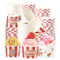 120Pcs 12oz Carnival Theme Ice Cream Cups for Hot or Cold Food | Circus Dessert Bowls Disposable Red White Large Snack Cups for Carnival Birthday Baby Shower Party Supplies - style: Carnival Dessert Cup