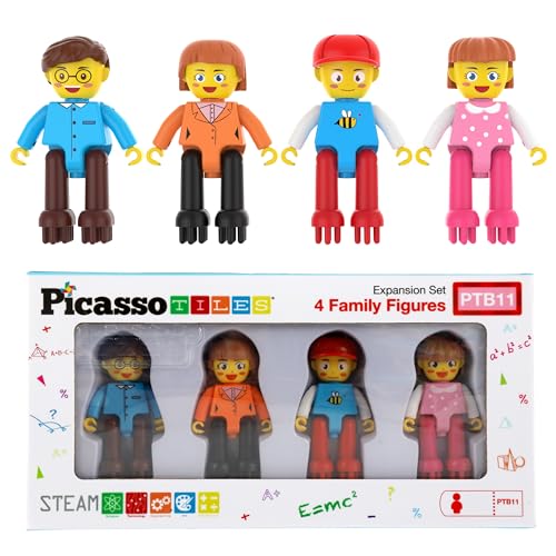 Picasso Toys Hedgehog Blocks 4 Family Action Character Figures Toddler Toy Construction Building Tile Block Expansion Pack Educational Add-on STEM Learning Smart Game Kit Toys Pretend Playset Age 3+ - color: Hedgehog 11pcs