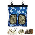 RIOUSSI Guinea Pig Hay Feeder, Hanging Rabbit Hay Feeder Bag. BlueFlower | Upgraded Double Layer Fabric | Bite Resistant | Cleaner Hay & Less Mess | Small Animal Hay Holder for Bunnies & Chinchillas - color: Blueflower