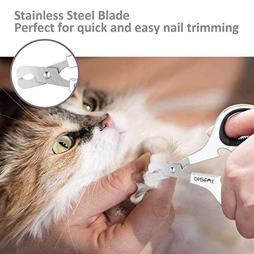 Pet Nail Clippers, Update Version Cat & Kitten Claw Nail Clippers for Trimming, Professional Pet Nail Clippers Best for a Cat, Puppy,Rabbit, Kitten & Small Dog,Sharp & Safe (Black) - color: Black