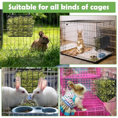 Rabbit Hay Feeder with Heavy-Duty Metal Frame Rabbit Hay Holder, Bunny Hay Feeder Guinea Pig Hay Holder,for Rabbits Guinea Pigs Bunny Chinchillas and Small Animals (Black) - color: Black, size: 1 piece