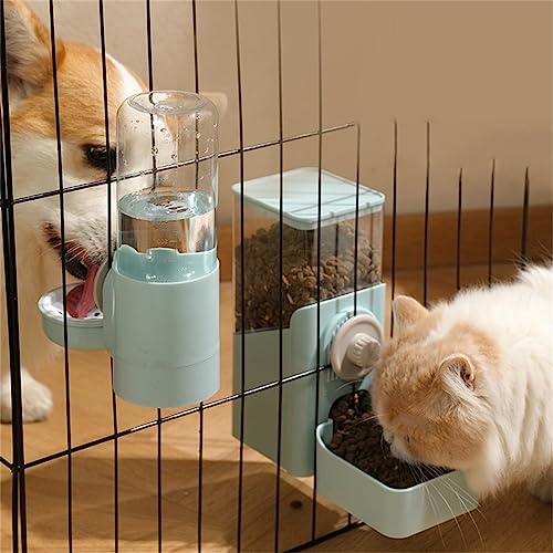 Cage Hanging Automatic Bunny Food Water Dispenser Gravity Rabbit Feeder and Water Bowl Ferret Cages Accessories, Cage Cat Food Bowl for Chinchilla Guinea Pig Hedgehog (Water Bowls Light Blue) - color: Water Bowls Light Blue