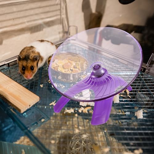 POPETPOP Silent Hamster Running Wheel 7.08 Inch Exercise Wheel for Hamsters Gerbils Hedgehogs Squirrels Quiet Small Pet Running Toy for Daily Activity - color: Purple