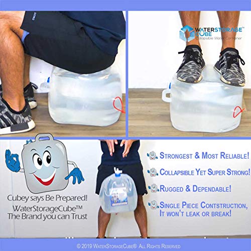 WaterStorageCube BPA Free Collapsible Water Container with Spigot, Camping Water Storage Carrier Jug for Outdoors Hiking Backpack & Survival Kit, Foldable Portable Water Canteen 1.3/2.6/5.3 Gallon - size: 5.3 gallon, style: 2-Pack 5.3 Gal
