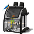 Bird Carrier Bag with Indestructible Stainless Steel Mesh, Bird Travel Cage with Stand, Easy to Clean Backpack for Parrot, Portable Bird Travel Bag, Black - color: Black