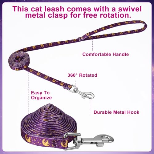2 Pack Cat Harness and Leash, Escape Proof Adjustable Kitten Harness | Lightweight Soft and Comfortable for Cat Safe Walking and Travel, Multicolor - color: Black Purple