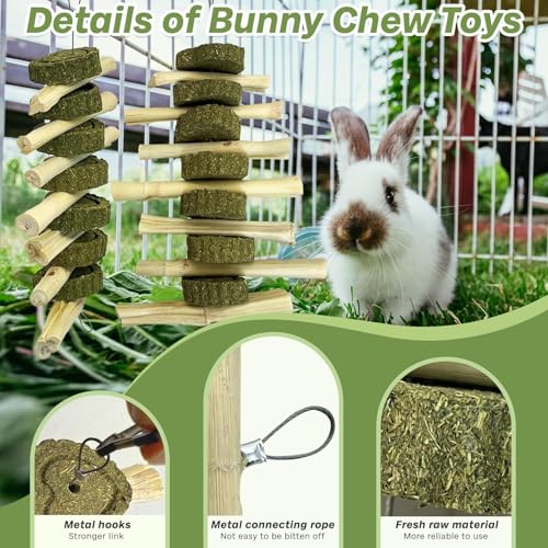 kathson Rabbit Treats Bunny Chew Toys for Teeth Grinding, Organic Bamboo Sticks Natural Guinea Pig Enrichment Toys for Small Animals Hamster Chinchilla 4 Pack - size: 4PCS