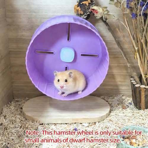 6.7in Silent Hamster Exercise Wheel Hamster Toy Cage Accessories with Adjustable Stand for Juvenile Gerbils Dwarf Hamsters (Purple) - color: Purple