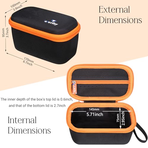 Case for ProtoArc Ergonomic Mouse, Travel Carrying Case Compatible with ProtoArc EM11 NL Bluetooth Rechargeable Wireless Vertical Mouse (Black-Orange) - color: Black-Orange