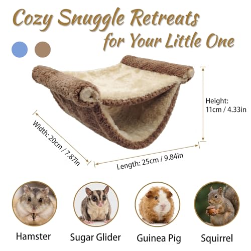 2 Pack Guinea Pig Hammock, Double Layer Rat Bed Soft Plush Hanging Pet Rat Cage Accessories for Squirrel Hamster Small Guinea Pig