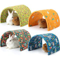 BreezeHug 4 Pcs Guinea Pig Tunnel Foldable Rabbit Hideout Washable and Soft Bunny Hide House Ferret Tunnel Toys Cage Accessories for Small Animal Hamster Hedgehogs Chinchilla(Forest Animals) - style: Forest Animals